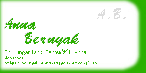 anna bernyak business card